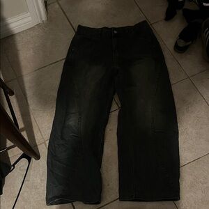 Dark Gray wide-Leg Jeans, super baggy